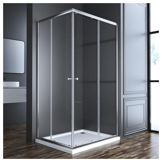 Goezes Duschkabine Eckeinstieg, Duschkabine 80x100cm Eckeinstieg Schiebetür 6mm ESG Glas Duschabtrennung Dusche Duschwand Höhe 185cm, LINKS & RECHTS MONTIERBAR