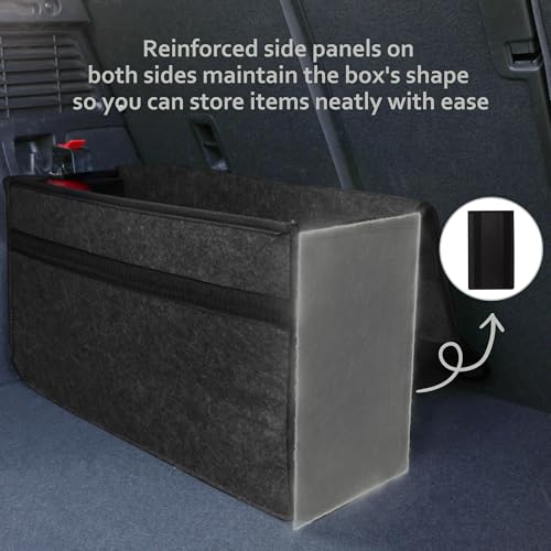 Einesin Auto Kofferraumtasche aus Filz mit Klett Fixierung Kfz Kofferraum Organizer Tasche, Filz Auto box kofferraumtasche Toolbag - Geeignet für alle Fahrzeuge