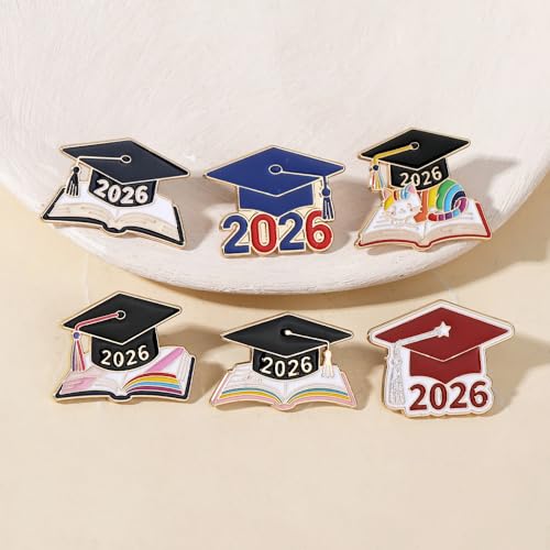 Image of 6 /18 /30 Pack 2026 Graduation Pins - Grad Pins Memorial Keepsake for Graduates, Gifts for Graduates, Class of 2026 Souvenir Pin for High School College Graduate Students, 2026 Lapel Pin