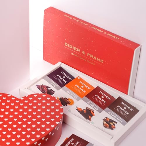 Image of Didier & Frank Luxury Assorted Chocolate Gift Box | Rakhi Gift Pack | Premium Assorted Chocolates | 4 x 40g Bars (160g Total) | Festive Chocolate Gift