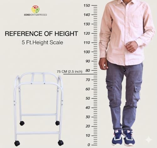 Image of Zambo Air Cooler Trolley Stand 2.5 Ft Height heavy duty Metal | Lockable Wheels | Rust and Dust Proof Powder Coating Finish Wing Nuts | Size 52x50x76 CM | (White)