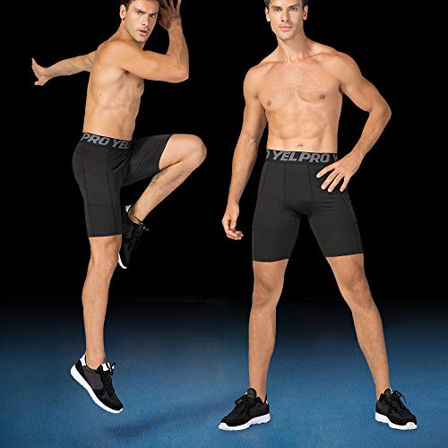 image for Lixada Men's Elastic Shorts Pants Performance Sports Baselayer Cool Dr