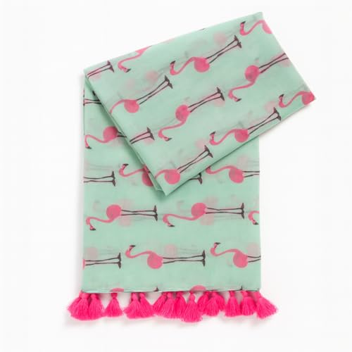 stylesilove Lightweight Womens Flamingo Tassels Soft Cotton Scarf Shawl3