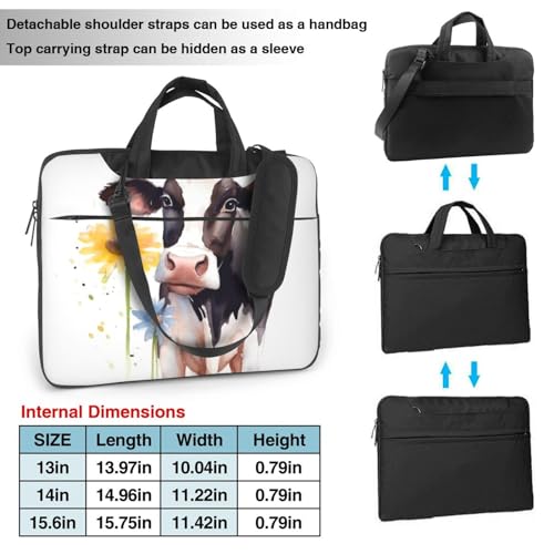 Bolso bandolera para laptop unisex con diseño floral miniatura 2