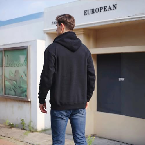 Men's Midweight Fleece Hoodie –Cotton-Blend Soft Fabric, Pullover Sweatshirt for Men, Casual & Durable2