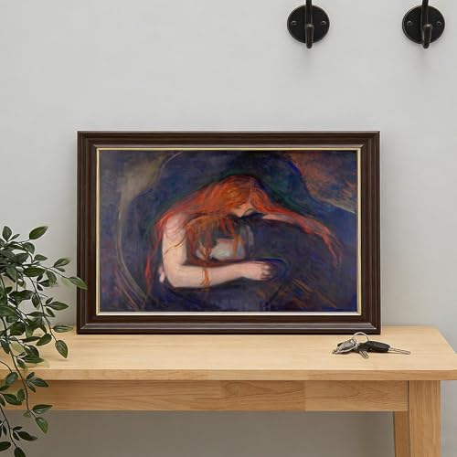 Impression sur toile Vampire Edvard Munch chef-d'œuvre avec cadre suspendu