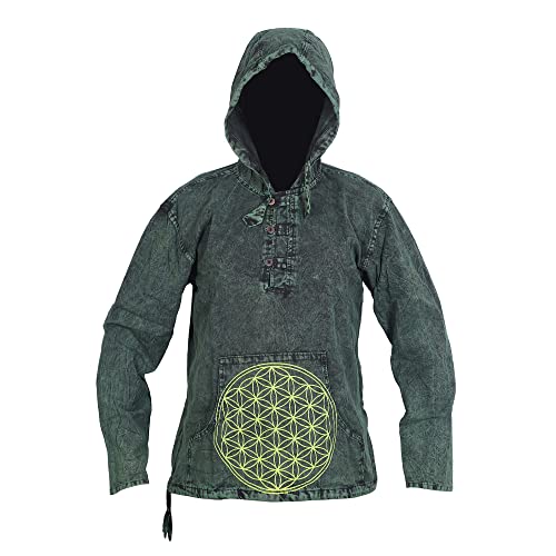 Sweat capuche hippie Ezhippie en coton pour homme vêtement ethnique casual