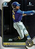2022 Bowman Chrome Prospects Baseball #BCP-79 Jackson Chourio Pre-Rookie Card - 1st Bowman Chrome Card