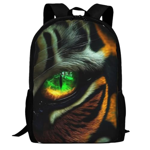 17 Inch Backpack for Brutal Tiger Lightweight Adjustable Animal Backpacks with Mesh Side Pockets for Travel Outdoor Sports