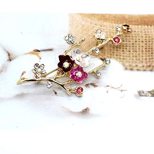 Image of Crystal Pearl Flower Brooches Pins Fashion Beautiful Created Rhinestone Floral Brooch Good Idea for Party Dance Wedding Banquet for Elegant Women Girl