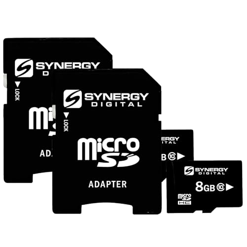Synergy Digital 8GB Micro SDHC Secure Digital Memory Cards, Compatible with HTC ONE M8 Cell Phone - Class 10, 20MB/s - Pack of 2