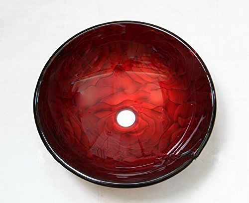 Vasque ronde en verre trempé rose avec robinet laiton pour votre routine