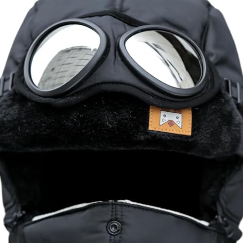 Bonnet d'hiver imperméable avec lunettes intégrées pour le cyclisme et le ski