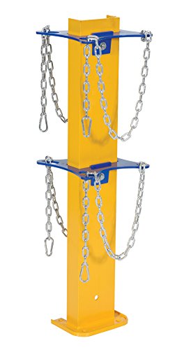 Vestil SACR-2 Steel Cylinder Storage Stand 9-1/2 in. x 10-1/16 in. x 36-1/4 in. Yellow/Blue