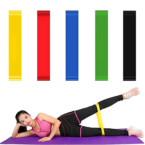 CONSONANTIAM Resistance Loop Exercise Bands for Home Fitness & Yoga || Men & Women Exercise Fitness Band (Multicolor, Set of 5), Natural Rubber