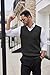 COOFANDY Men's Sweater Vest V Neck Slim Fit Cable Knitted Sleeveless Pullover Sweater Black