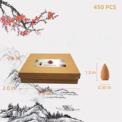 450 Pcs Backflow Incense Cones 9 Kinds Incense Cones For Waterfall Incense Burner Natural Incense For Meditation Relax #TOP5