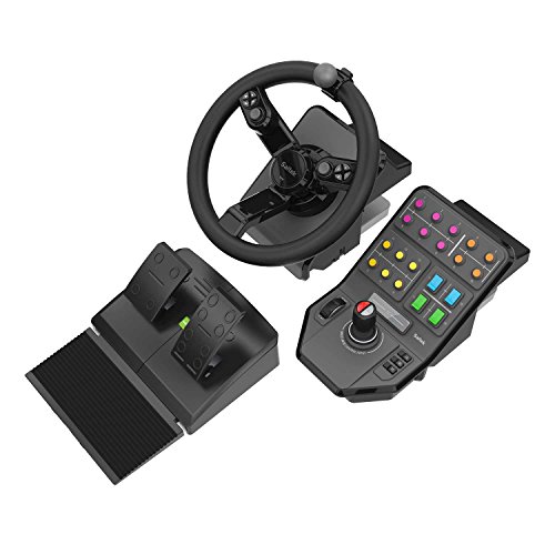 Volante de Simulação, Pedais e Deck de Controle do Painel Lateral HEAVY EQUIPMENT BUNDLE