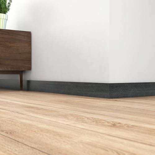 Wallercity Papel de parede de madeira preta descasque e cole papel de contato com borda preta autoad