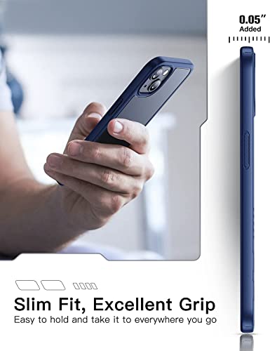 Humixx Designed For Iphone 13 Case & Iphone 14 Case [10Ft Military Grade Drop Protection] [Anti-Scratch & Anti-Fingerprint] Shockproof Translucent Matte Back With Soft Bumper Protective Case,Navy Blue #TOP4
