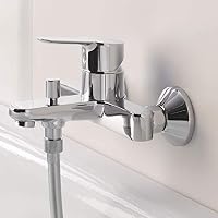 GROHE BauEdge, Badewannenarmatur (Duscharmatur für die Badewanne, Mischbatterie mit automatischer Umstellung Wanne/Brause, mit integriertem Rücklaufventil, S-Anschlüsse), chrom, 23334000 – Ansicht 4