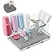 chilinii Baby Bottle Drying Rack Organizer Stainless Steel Large Countertop Glass Water Bottle Dryer Holder with Diatomite Stone Quick Dry Easy Clean and Brush Holder