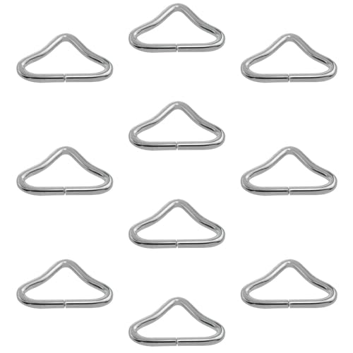 FINBe Trampoline Triangle Buckle Stainless Steel Triangle Ring Buckle V- Ring for Trampoline Replacement Parts Bag Trampoline Mat Crafts 10PCS