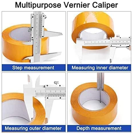 Image of 200mm Vernier Caliper Manual (8 Inch), Stainless Steel Precision Measuring Tool, Dual Scale Metric & Inch, 0.02mm Accuracy, Internal External Depth Measurement for Engineering & Workshop (MN-200)
