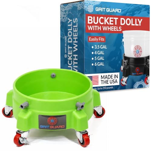 GRIT GUARD Bucket Dolly with Wheels - Rolling...