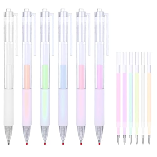 COMNICO 6 barras de pegamento rápido con 6 recargas, barra de pegamento de secado rápido, aplicación de pegamento como al escribir, fácil control preciso para manualidades, álbumes de recortes