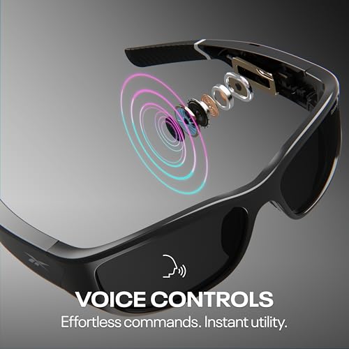Image of Reebok Nitrous Smart Audio Sunglasses, Gold Mirror Polarized Lens, Unisex, HiFi Bluetooth Sport Glasses with UV Protection - Powered by Lucyd