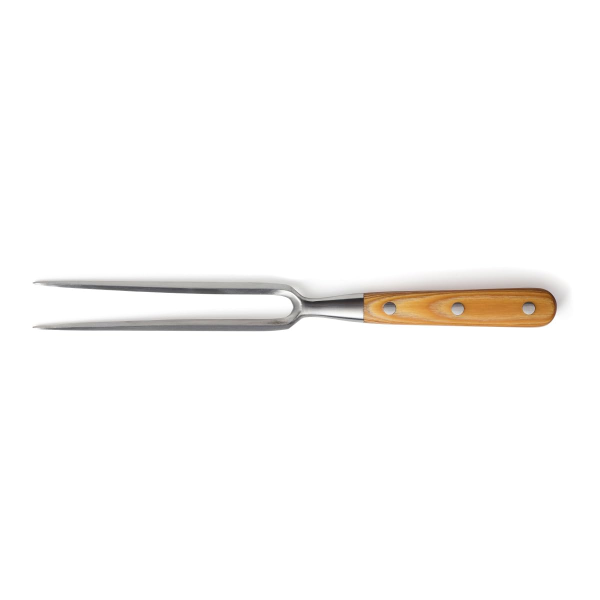 SABATIER TROMPETTE - Set 5 couteaux de cuisine : Couteau et fourchette à découper, Filet, Santoku, Chef - Essentiel - Acier MoV (Molybdène Vanadium) finition satinée manche bois de pakka