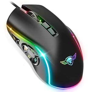 SPIRIT OF GAMER x ELITE M30 | PC Gaming Maus mit Kabel | 10 Programmierbare Tasten | Optischer Sensor mit 12800 DPI | 13 RGB Hintergrundbeleuchtungseffekte | Ergonomische Gaming Maus | Fingerschlitze