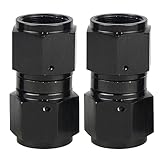 Dexepe 8AN to 8AN Female Thread Straight Swivel Coupler Union Fitting Adapter Aluminum Black Anodized Fuel System Fittings 2PCS