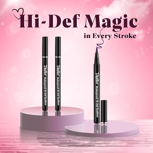 Image of Dazller Hi-Def Eyeliner duo|Velvet Matte|Water-Resistant|Smudge-Proof|Long Stay|Single Stroke|Precise Application|Black+Purple|2.2g