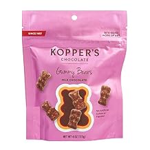 3 Set - Koppers Chocolate Milk Chocolate Covered Gummy Bears - No Artificial Colors or Flavors - 4 Oz Pouch