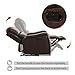 CANMOV Leather Recliner Chair, Classic and Traditional Manual Recliner Chair with Overstuffed Arms and Back, Manual Single Sofa with Concealed Cup Holders,Red Brown