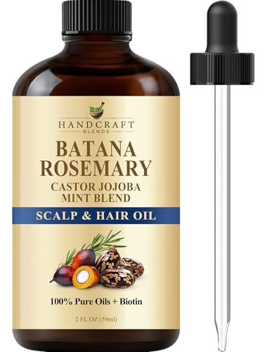 Batana & Rosemary Hair Growth Oil 2oz – Scalp Treatment & Strengthening for Growth & Loss,...