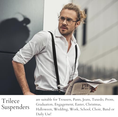trilece Suspenders for Men - Adjustable Elastic Mens Suspenders with Heavy Duty Strong Clips — 사진 5