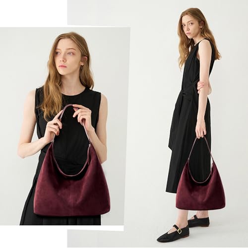 Image of KALIDI Casual Tote Bag Vegan Leather Hobo Zipper Work Bag Weekender Shoulder for Women Shoulder Travel Purse