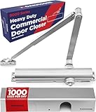 Heavy Duty Commercial Door Closer, ADA UL Grade 1 Listed Automatic Self Closing Door Hinges, Door Closers Commercial High Traffic, Auto Door Closer, Hydraulic Spring Soft Close (Silver)