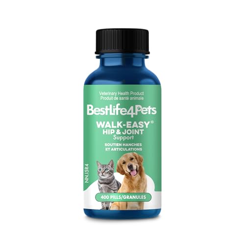 Walk-Easy Cat & Dog Joint Pain Relief, Effective Cat Pain Reliever, Anti Inflammatory & Natural Dog Hip and Joint Supplement Helps with Mobility, Limping, Hip Dysplasia and ACL Tear, 400 Small Pills