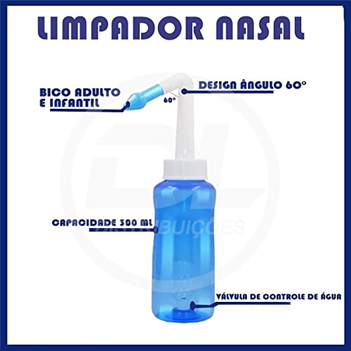 Higienizador Irrigador Nasal Lavador Lavagem de Nariz Ducha Nasal Sinusite 2 Bicos Adultos e Criança