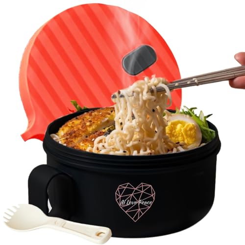 AI LOVE PEACE Ramen Bowl, 40 oz Microwaveable Noodle Cooker for Ramen, Pho,...