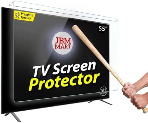 JBM MART 55 Inch TV Screen Protector - Tempered Glass Guard, 9H Hardness, Anti-Glare, Crystal Clear