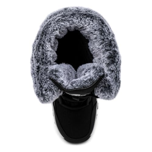 HOBIBEAR Women's Winter Snow Boots Waterproof Lightweight Warm Faux Fur Lined Mid-Calf Booties（Black Size 7 Women - image 7