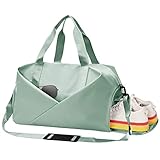 Sporttaschen, Sunfry Sports Duffels Taschen Damen Trocken/Nass Getrennte Sporttasche mit Schuhfach 35L Reise-Übernachtungstaschen für Herren Schwimmtasche wasserdichte Gymnastik-Sporttasche (Grün)