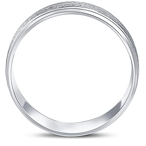 P3 POMPEII3 8mm Brushed Mens Wedding Band 10K White Gold3
