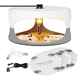 Flea Trap, Sticky Dome Flea Trap with 4 Glue Discs & 2 Light Bulbs, Natural Insect Trap, Pest Contro