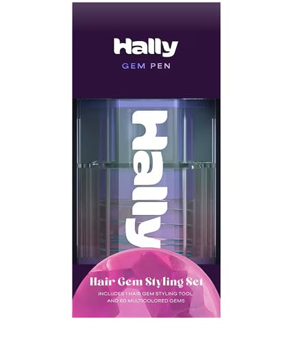 Hally Gem Pen Art Craft Kit - Includes 60 Adhesive Hair Gems & Styling Tool - Modern Hair Accessory for Unisex